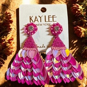 Kay Lee Seed Bead & Sequin Earrings